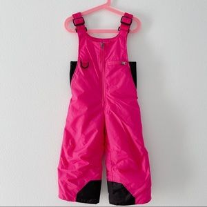 Toddler and girl kids overalls snowpants pink